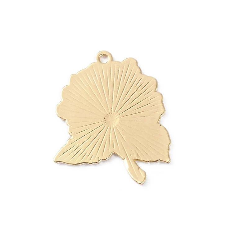 Light Gold Enamel Hydrangea Pendant, Plum, 33mm