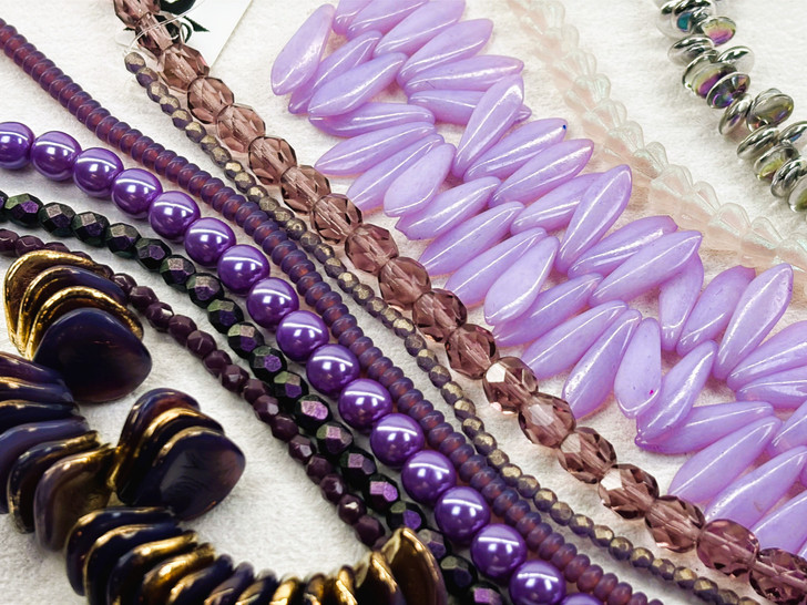 Midnight Orchid 10-Strand Czech Glass Assortment