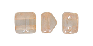 CzechMates 2-Hole 6 x 6mm Luster - Transparent Champagne Roof Bead 2.5-Inch Tube