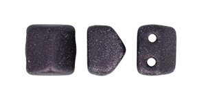 CzechMates 2-Hole 6 x 6mm Metallic Suede - Dk Plum Roof Bead 2.5-Inch Tube