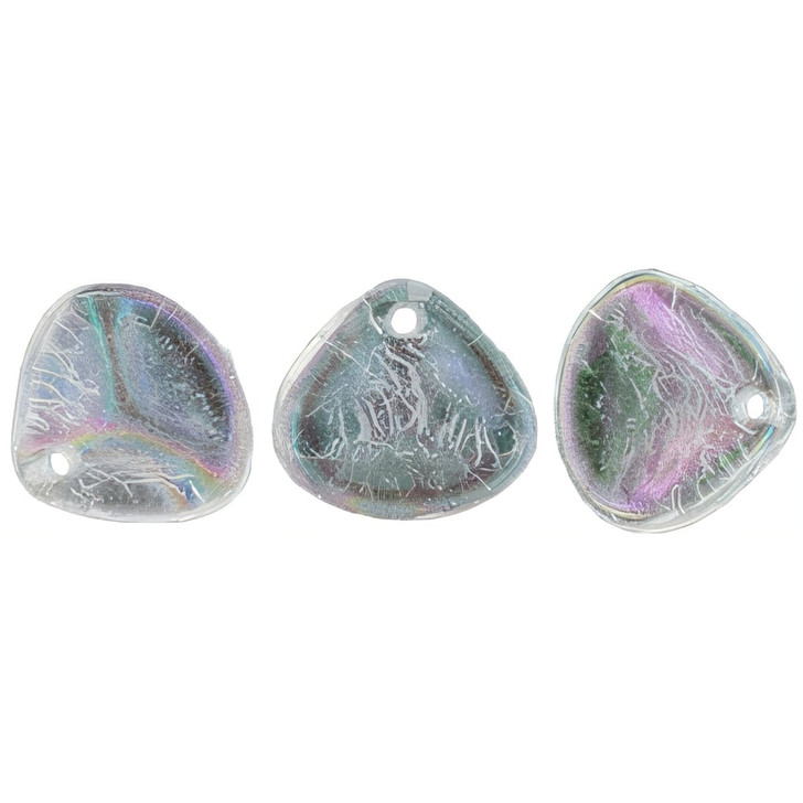 Czech Glass 8 x 7mm Luster Iris - Crystal Rose Petal Bead Strand (50pcs)