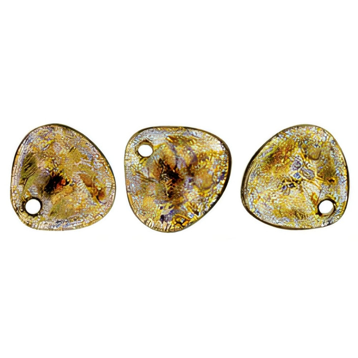 Czech Glass 8 x 7mm Rosaline - Bronze Picasso Rose Petal Bead Strand (50pcs)