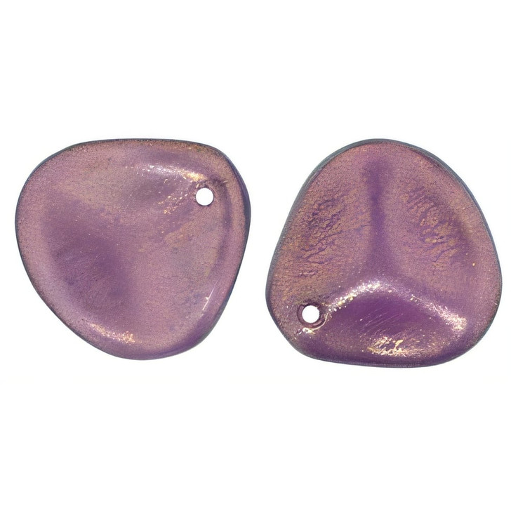 Czech Glass 14 x 13mm Halo - Regal Rose Petal Bead Strand (25pcs)