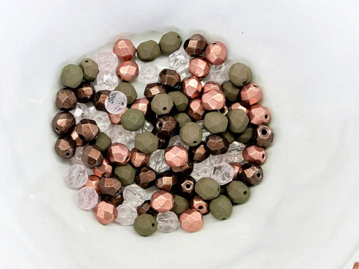Artbeads Designer Rosewood Blush 6mm Fire-Polish Blend