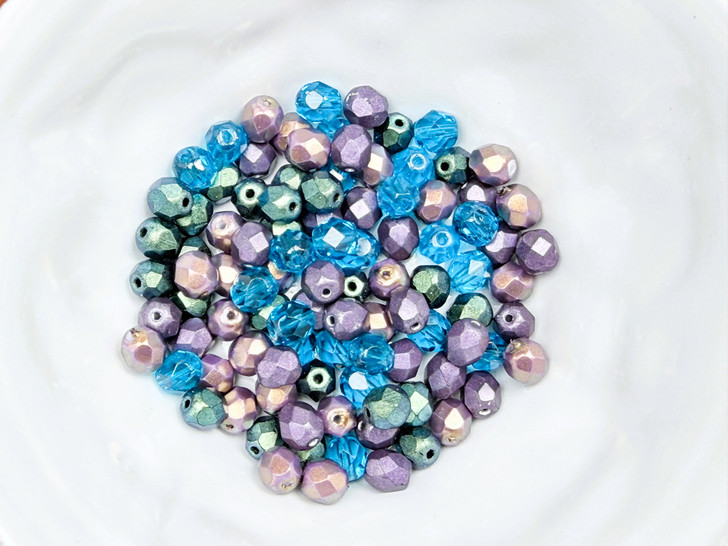 Artbeads Designer Peacock Lagoon 6mm Fire-Polish Blend
