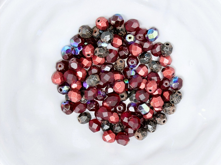 Artbeads Designer Crimson Forge 6mm Fire-Polish Blend