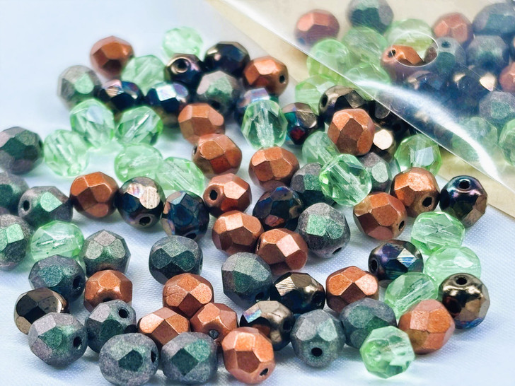 Artbeads Designer Verdigris Grove 6mm Fire-Polish Blends