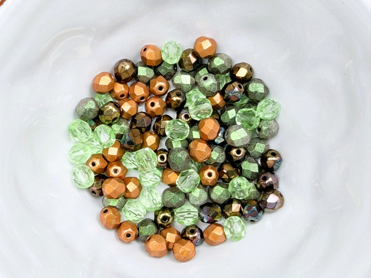 Artbeads Designer Verdigris Grove 6mm Fire-Polish Blends