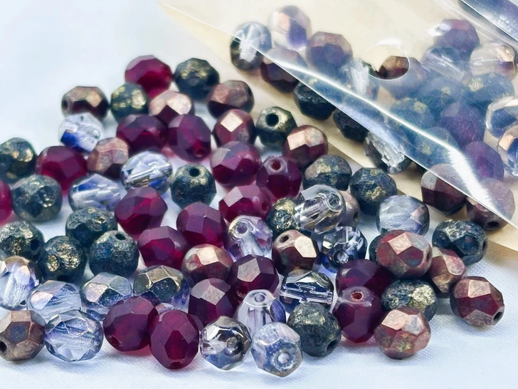 Artbeads Designer Garnet Nocturne 6mm Fire-Polish Blend