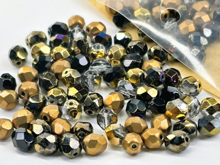 Artbeads Designer Gilded Noir 6mm Fire-Polish Blend