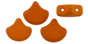 Matubo 2-Hole Saturated Pumpkin Ginkgo Leaf Bead 2.5-Inch Tube