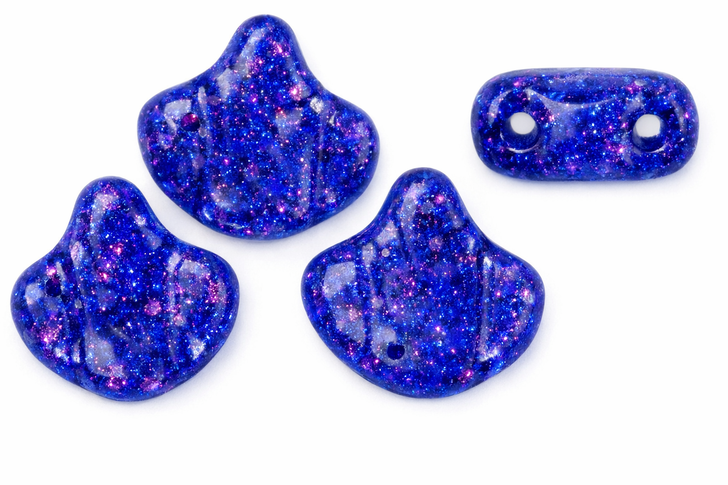 Matubo 2-Hole Stardance Blueberry Ginkgo Leaf Bead 2.5-Inch Tube