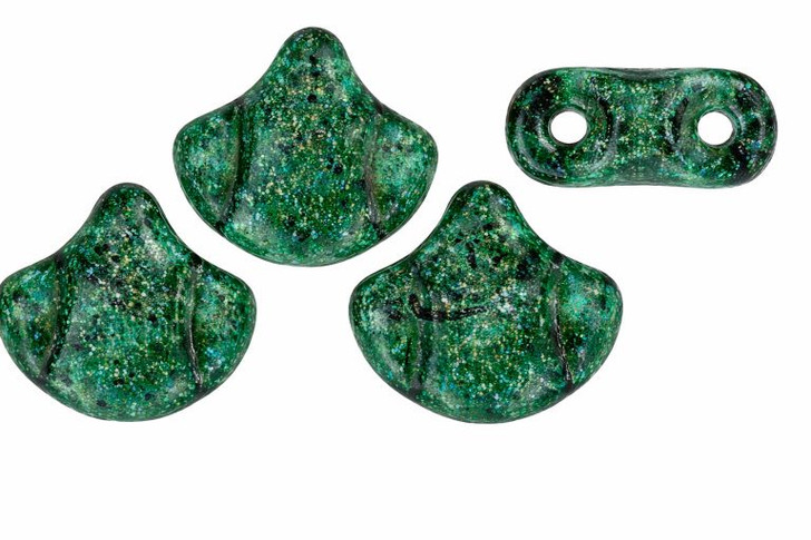 Matubo 2-Hole Stardance Evergreen Ginkgo Leaf Bead 2.5-Inch Tube