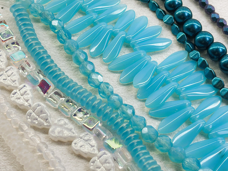 Aqua Reverie 10-Strand Czech Glass Assortment