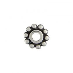 Sterling Silver Antique 5mm Beaded Heishi Daisy Spacer