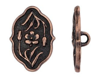 TierraCast Antique Copper Floral Button 18.5x12.9mm