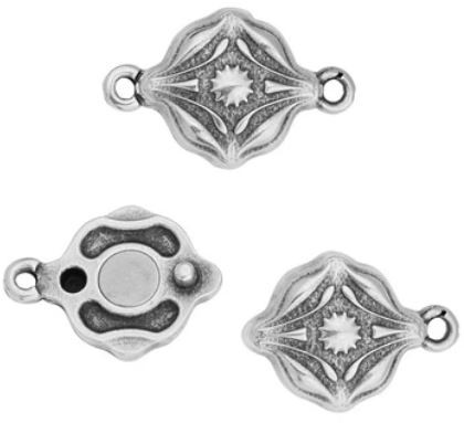 TierraCast Antique Silver Ornate Magnetic Clasp 20.4x13.1mm