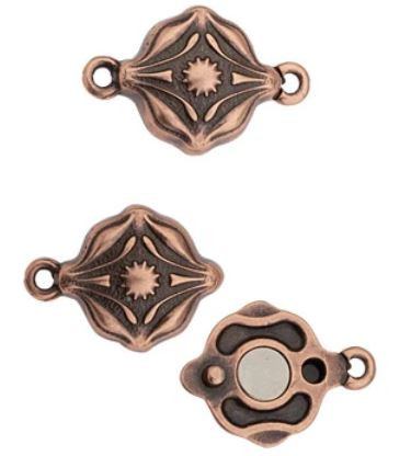 TierraCast Antique Copper Ornate Magnetic Clasp 20.4x13.1mm