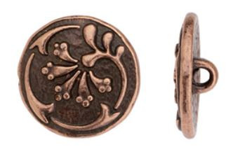 TierraCast Antique Copper Vignette Button 14.8mm