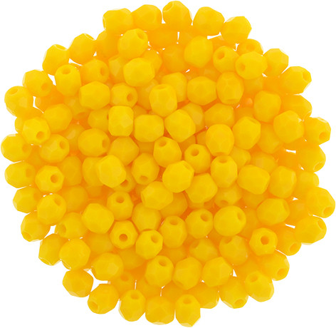 Fire-Polish 3mm : Opaque Sunflower Yellow (50pcs)