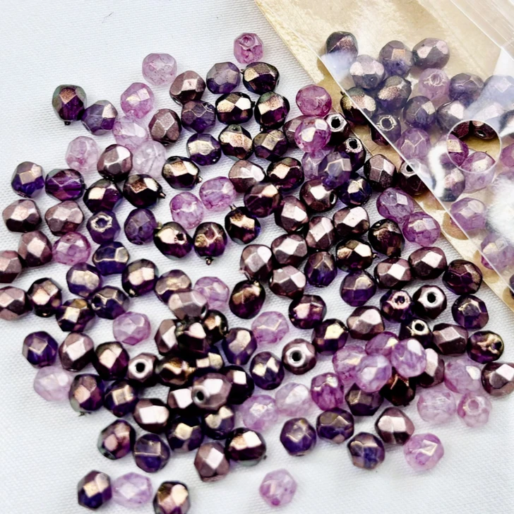 Artbeads Designer Velvet Amethyst 4mm Fire-Polish Blend