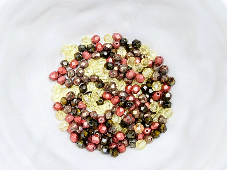 Artbeads Designer Ember Harvest 4mm Fire-Polish Blend
