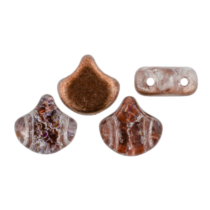 Matubo 2-Hole Slushy Cola Ginkgo Leaf Bead 2.5-Inch Tube