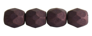 Czech Glass 4mm Fire-Polish Beads Deep Plum (50pc Strand) by Starman