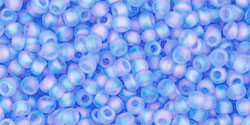 TOHO Bead Round 11/0 Transparent-Rainbow Frosted Lt Sapphire 2.5-Inch Tube