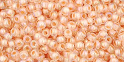 TOHO Bead Round 11/0 Inside-Color Rainbow Crystal/Apricot-Lined, 2.5-Inch Tube