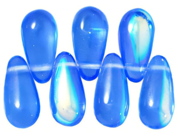 Czech Tear Drops 10 x 5mm : Med Sapphire AB (50pcs) by Starman