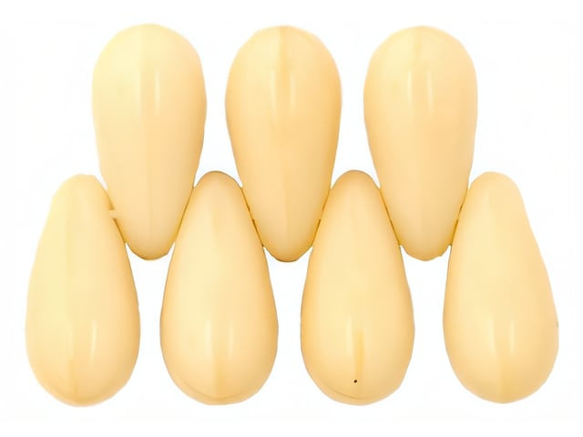 Czech Tear Drops 10 x 5mm : Opaque Lt Beige (50pcs) by Starman
