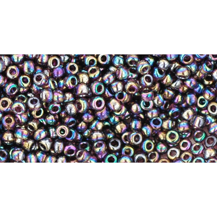 TOHO Bead Round Size 11/0 Transparent Rainbow Amethyst - 2.5 Inch Tube