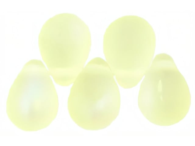 Czech Large Tear Drops 8 x 6mm : Matte - Jonquil AB (50pcs)