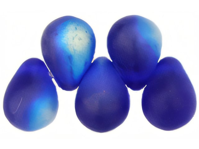 Czech Large Tear Drops 8 x 6mm : Matte - Cobalt AB (50pcs)