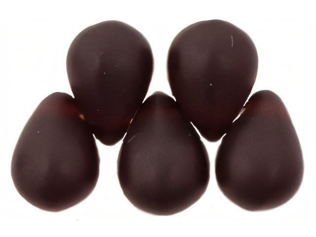 Czech Large Tear Drops 8 x 6mm : Matte - Garnet (50pcs)