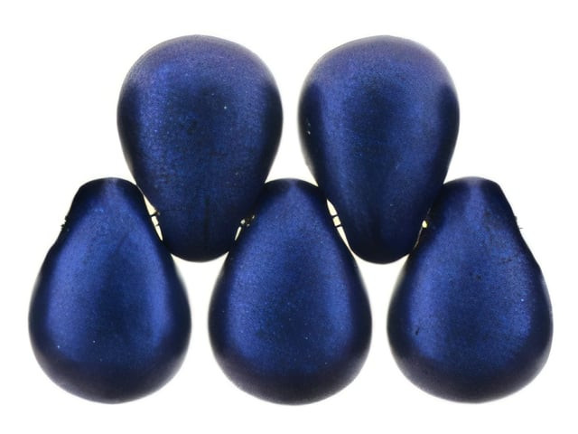 Czech Tear Drops 6 x 4mm : Chrome - Blue (100pc Strand) by Starman