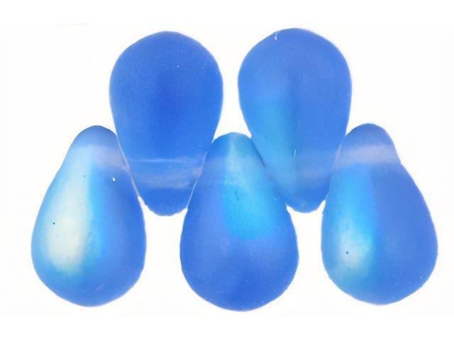 Czech Tear Drops 6 x 4mm : Matte - Sapphire AB (100pc Strand) by Starman