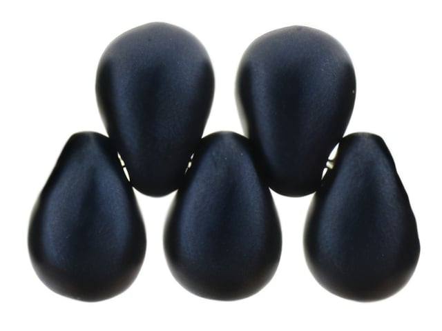 Czech Tear Drops 6 x 4mm : Metallic Suede - Dk Blue (100pc Strand) by Starman