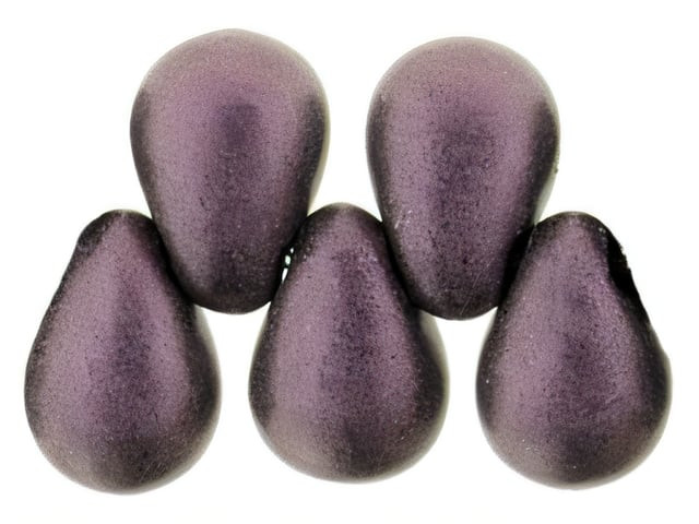 Czech Tear Drops 6 x 4mm : Metallic Suede - Pink (100pc Strand) by Starman