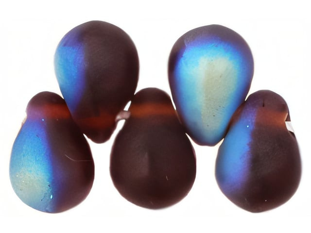 Czech Tear Drops 6 x 4mm : Matte - Ruby AB (100pc Strand) by Starman