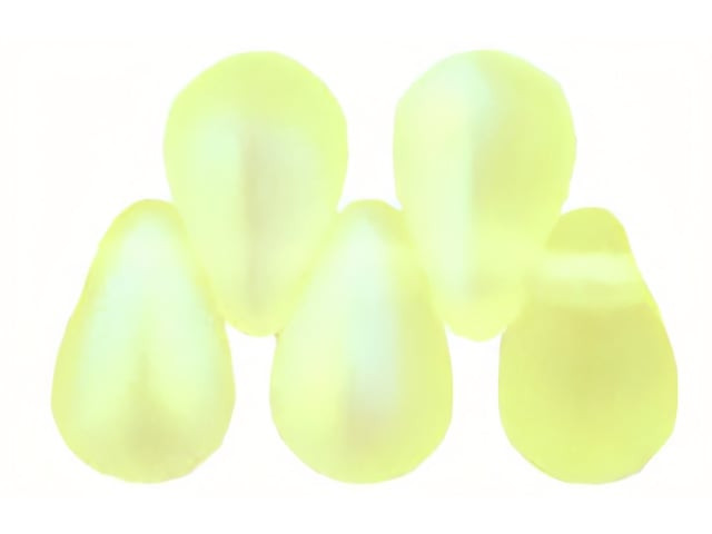 Czech Tear Drops 6 x 4mm : Matte - Jonquil AB (100pc Strand) by Starman