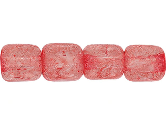 Czech Cubes 4mm Translucent Luscious Red (100pc Strand) by Starman