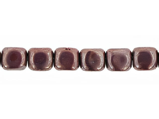 Czech Cubes 4mm Luster - Opaque Brown (100pc Strand) by Starman