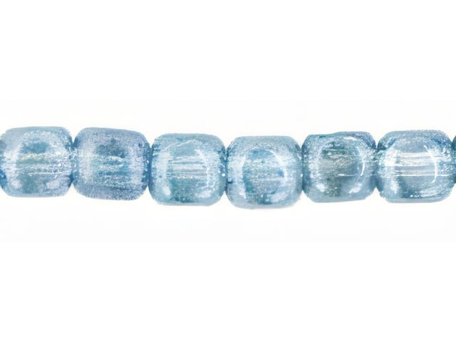 Czech Cubes 4mm Luster - Transparent Blue (100pc Strand) by Starman