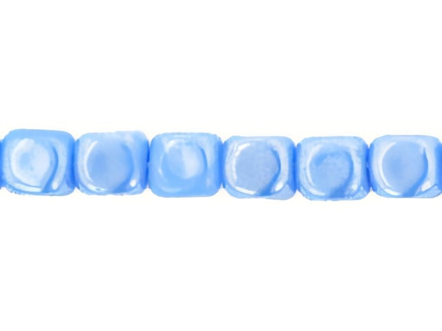 Czech Cubes 4mm Luster - Opaque Lt Blue (100pc Strand) by Starman