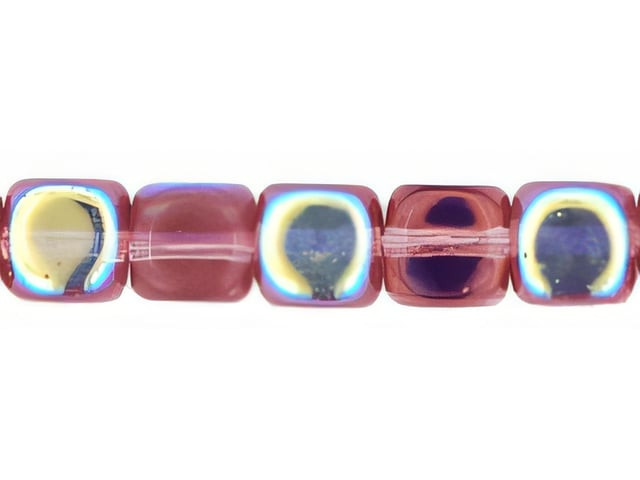 Czech Cubes 7 x 5mm  Med Amethyst AB (50pc Strand) by Starman