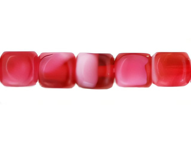 Czech Cubes 6 x 5mm  Pearl/Fuchsia (50pc Strand) by Starman