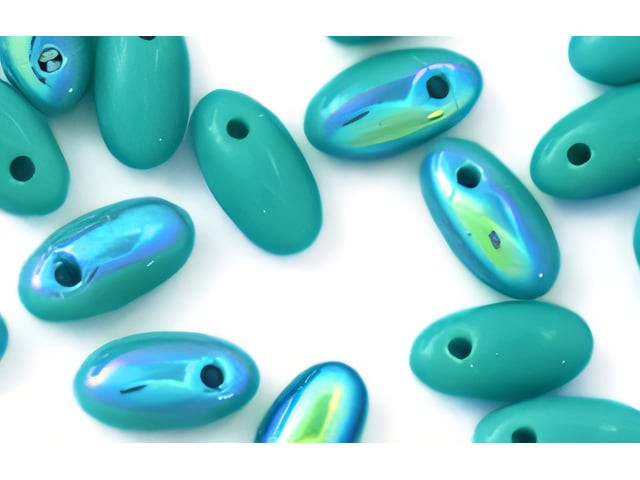 Czech Rizo 6 x 2.5mm : Turquoise AB,  2.5" Tube