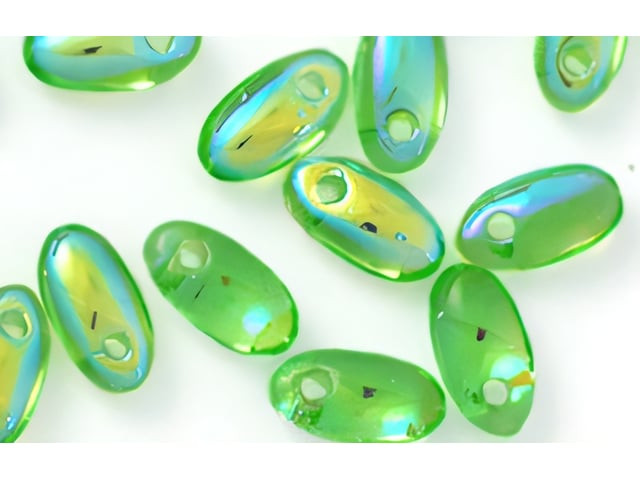 Czech Rizo 6 x 2.5mm: Peridot AB, 2.5" Tube